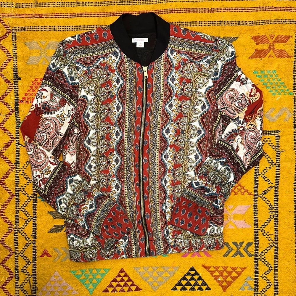 Patterned Bomber Jacket - Picture 1 of 6